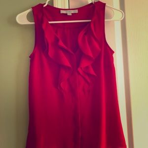 Red Ruffle Design Tank. Worn Once.